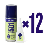 12 Schachtel POINT 501 FIX EXPRESS Kleber mit Aktivator, 100ml + 25g