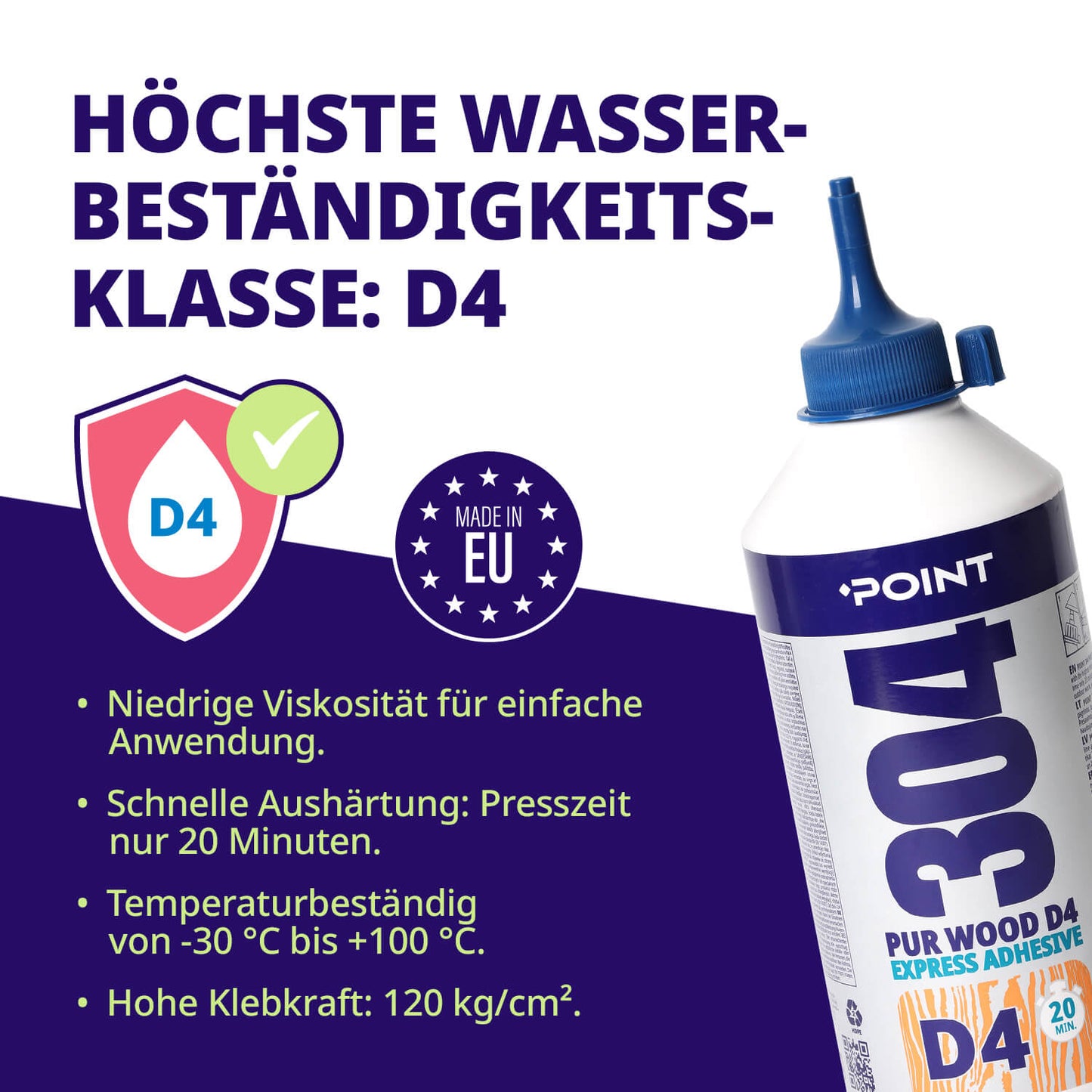 Point 304 Höchste Wasserbeständigkeitsklasse: D4