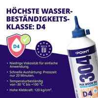 Point 304 Höchste Wasserbeständigkeitsklasse: D4