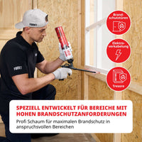 FOME FLEX Fire Block B1 Montageschaum, Speziell entwickelt für bereiche mit hogen Brandschutzanforderungen