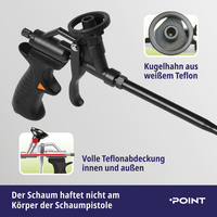 Der Schaum haftet nicht am Körper der Schaumpistole