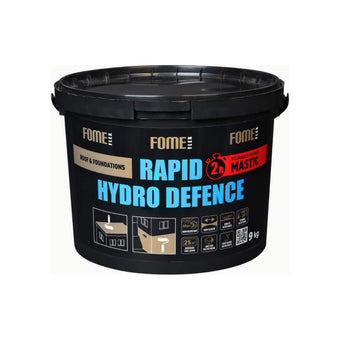 compare product FOME FLEX RAPID HYDRO DEFENCE Mastic 9 kg: Schnelltrocknende Bitumen-Abdichtung