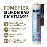 FOME FLEX 102 Sanitärsilikon für Bad & Küche, braun, 310ml