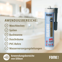 FOME FLEX 102 Sanitärsilikon für Bad & Küche, anthrazit, 310ml