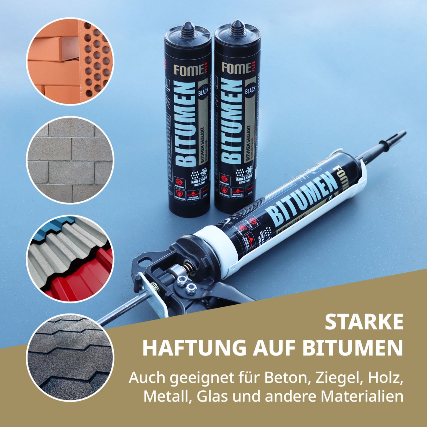 FOME FLEX Bitumen-Dichtstoff, Schwarz, 300ml