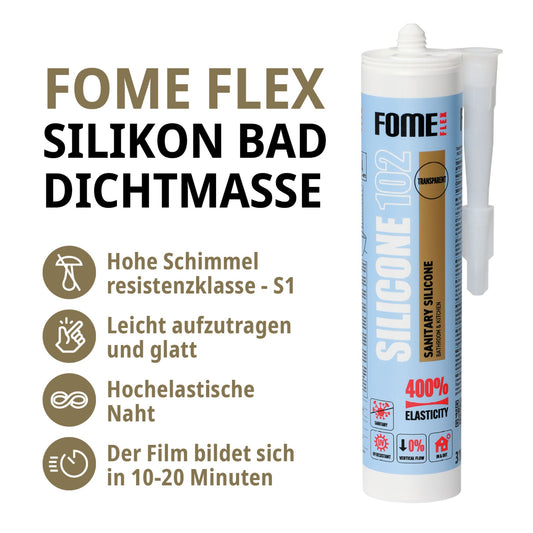FOME FLEX 102 Sanitärsilikon für Bad & Küche, weiß, 310ml