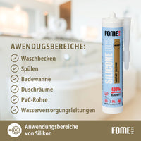 FOME FLEX 102 Sanitärsilikon für Bad & Küche, weiß, 310ml